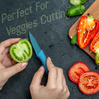 Ceramic peeler and scissors included in corrugated 6Pc kitchen knife set