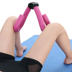 Close-up of a user gripping the foam handles of the Thigh Toner during exercise.
