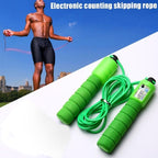 Portable fitness skipping rope with ergonomic anti-slip handles.