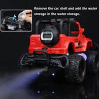 Close-up of the Mist Spray Race Car Toy's front lights with active mist effect.
