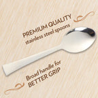 Single modern dining spoon with an easy-grip handle