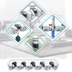 Detailed view of the durable ABS plastic wall mounted mop holder.