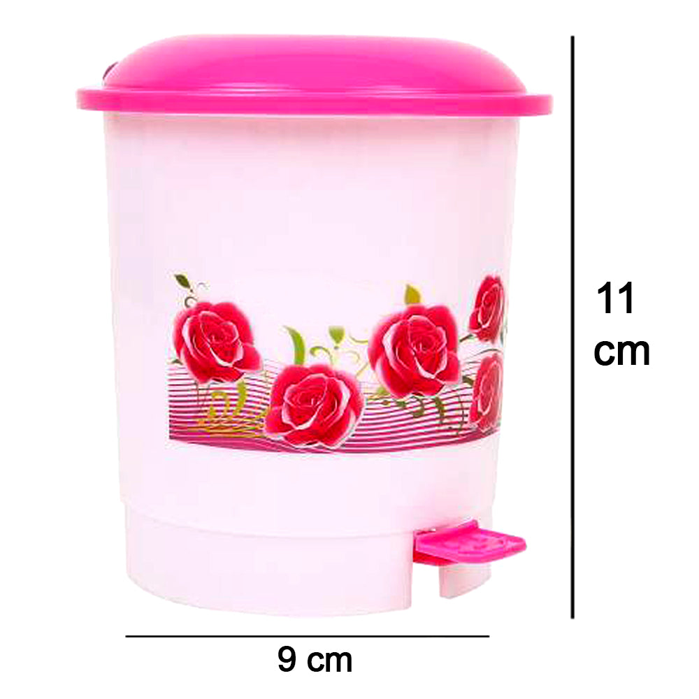 Top-down view of the mini pedal bin, showing the hands-free lid mechanism.