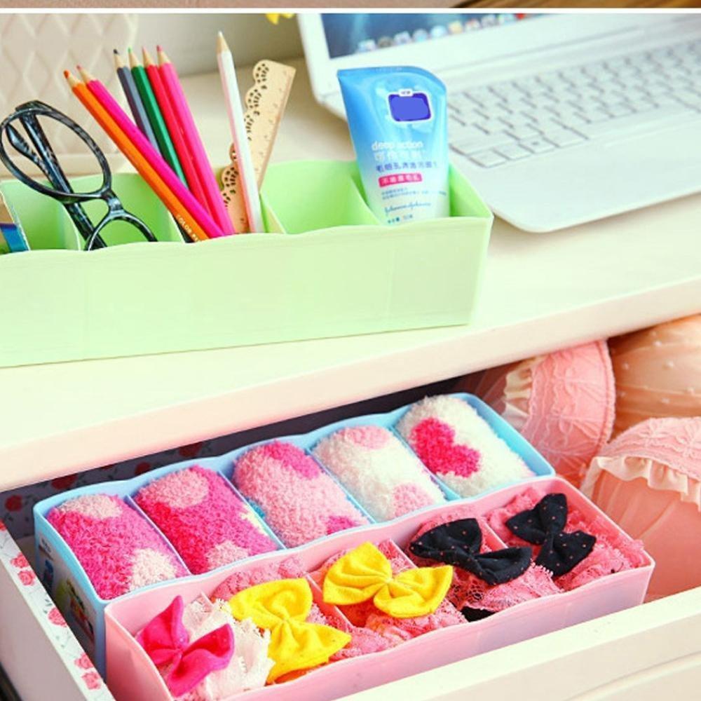 Two stackable socks storage organizer boxes, perfect for home wardrobe organization.