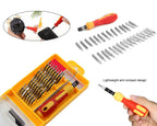 The BoltForce magnetic screwdriver set neatly arranged in its durable storage case.