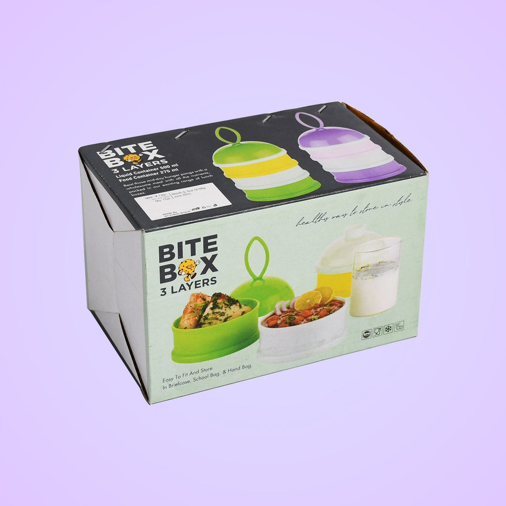 Three-layer container for baby milk powder and snacks, ready for daily use.