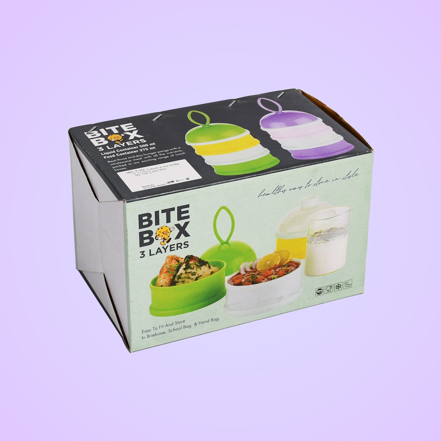 Three-layer container for baby milk powder and snacks, ready for daily use.