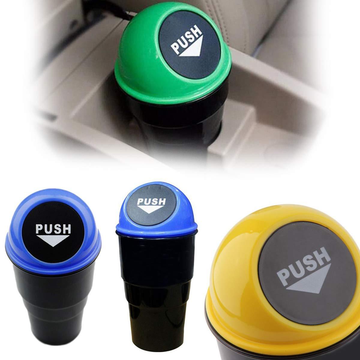 Portable car ashtray and dustbin, featuring a secure lid.