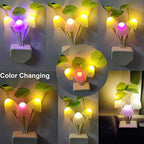 Side view of the  plug-in mushroom night light, perfect for hallways.