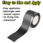 Hand applying the flexible BoltForce waterproof tape to a surface for a quick fix.