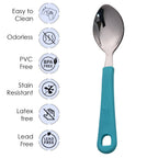 Set of six stainless steel tea spoons with ergonomic handles