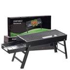 FirePot portable charcoal BBQ grill unfolded and ready for use outdoors.