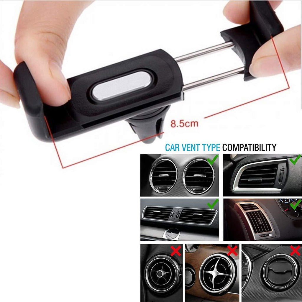 Multi-angle view of the compact and versatile Car Air Vent Mount phone holder.