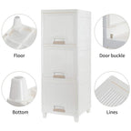 The versatile storage cabinet neatly organized in a modern kitchen setting.