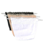 Beige clip-on camisole attached to bra with adjustable slide