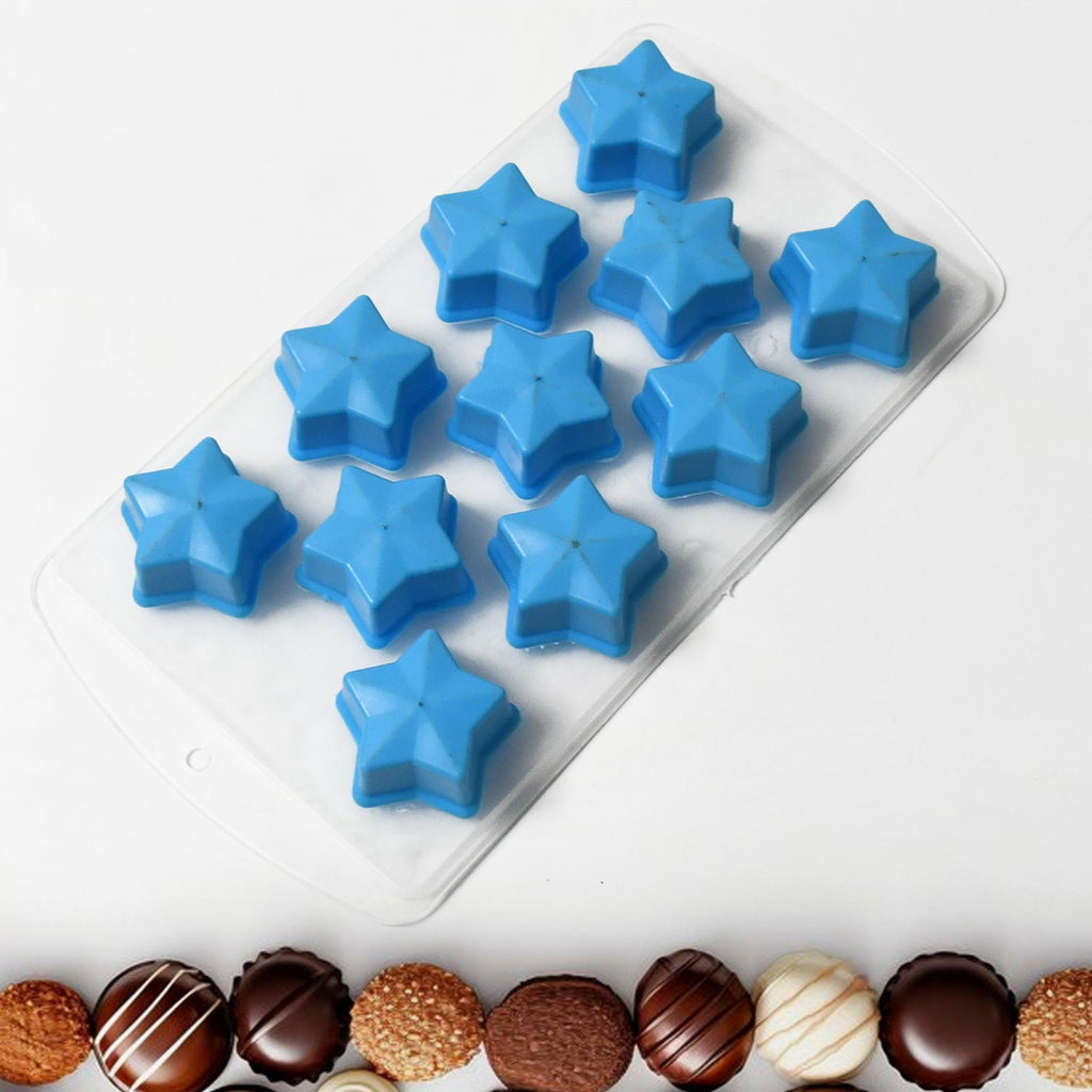 Variety of fruit and geometric shapes visible in a creative silicone ice cube tray.