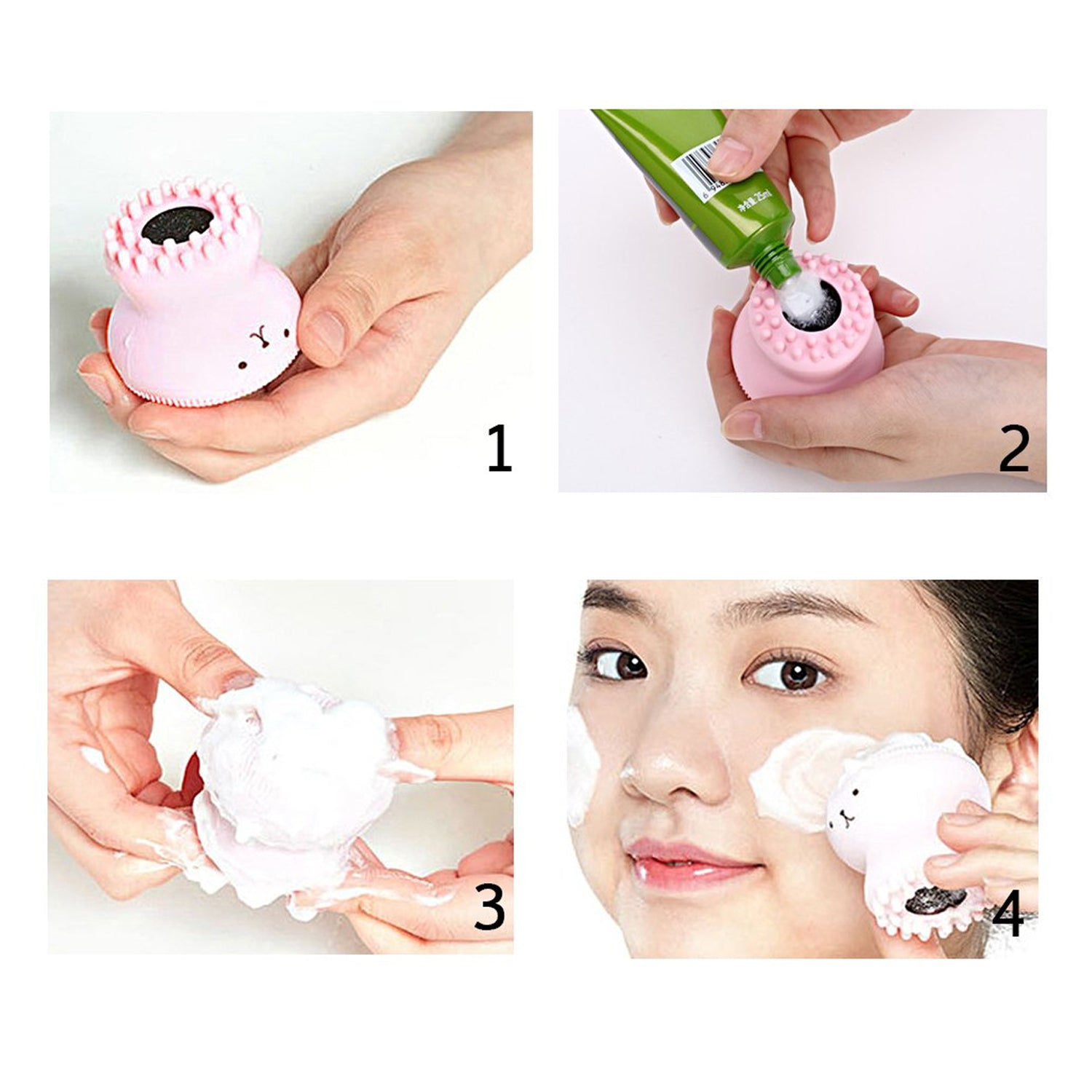 Compact and portable silicone face brush, ideal for travel skincare.