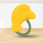 The Baby Silicone Teether displayed with approximate dimensions, showing its compact size.