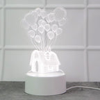 3D Illusion LED Night Lamp projecting floating house and balloons 3D effect