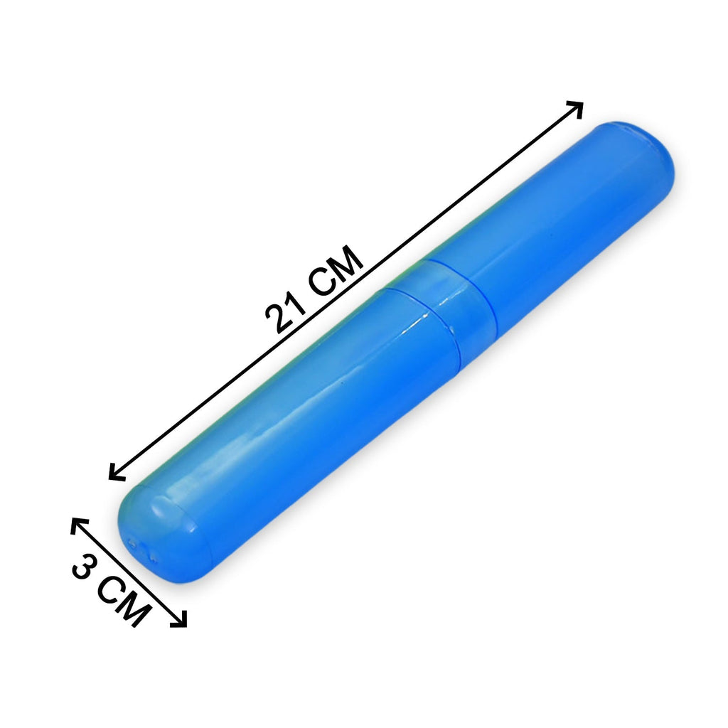 Open toothbrush cover showing space for a brush, suitable for travel.