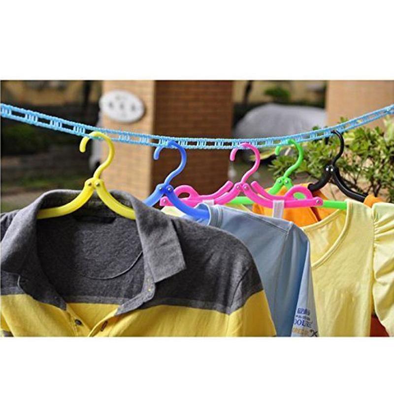 Anti-slip nylon laundry line with fence-like design to prevent clothes from falling.
