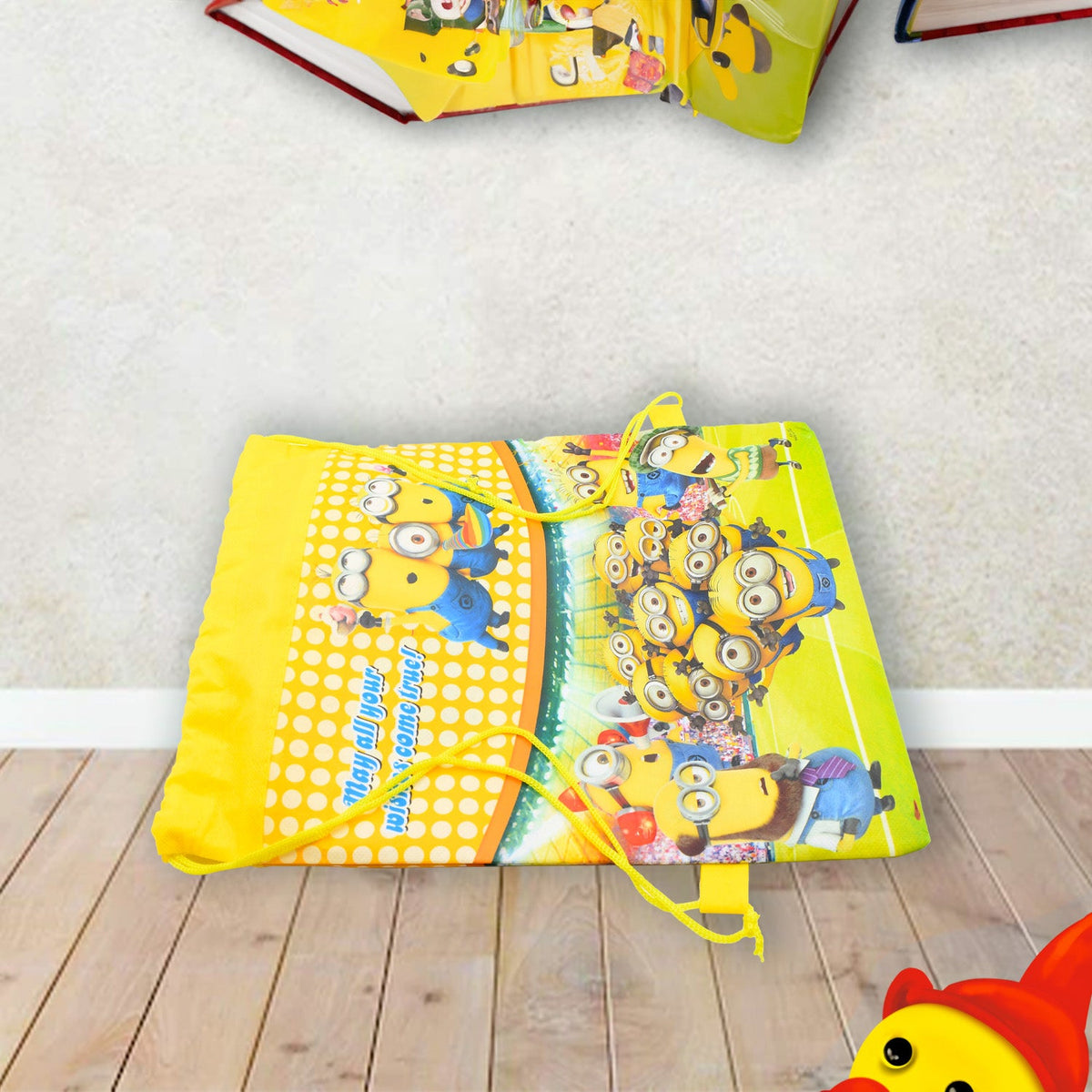 Vibrant Kids Drawstring Backpack by Packory, perfect for party favors.