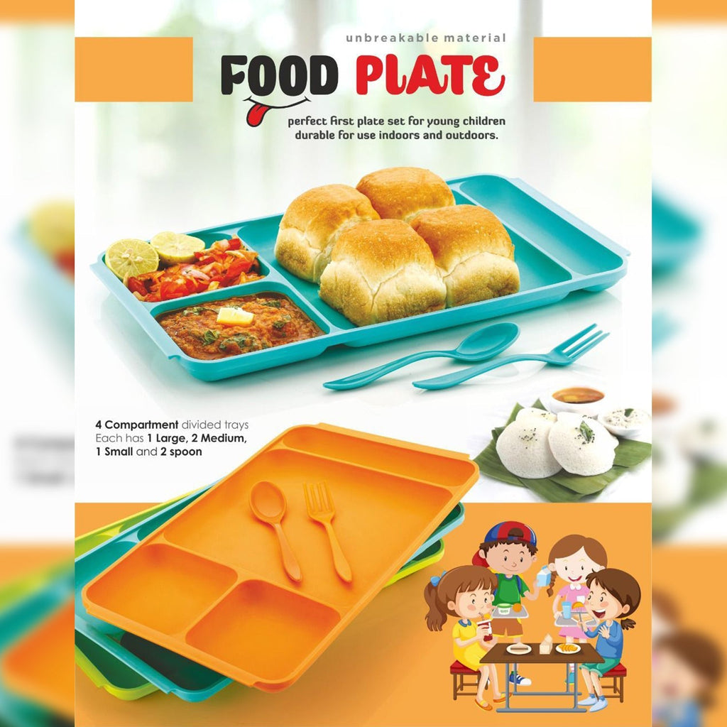 Complete 4-compartment dish set from , ideal for family dining.