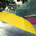 Compact folding umbrella easily fits into a bag or purse.