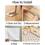 Stylish bathroom wall decorated with easy-to-apply peel and stick tile stickers.