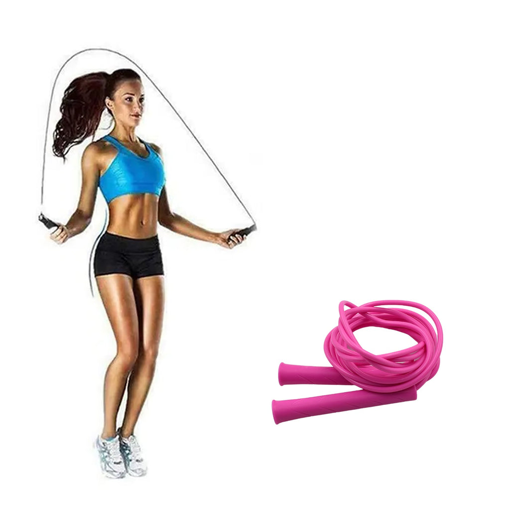 Ergonomic ABS plastic handles of the adjustable jump rope for a secure grip.