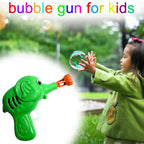 Elephant bubble gun toy depicting fun bubble blowing action