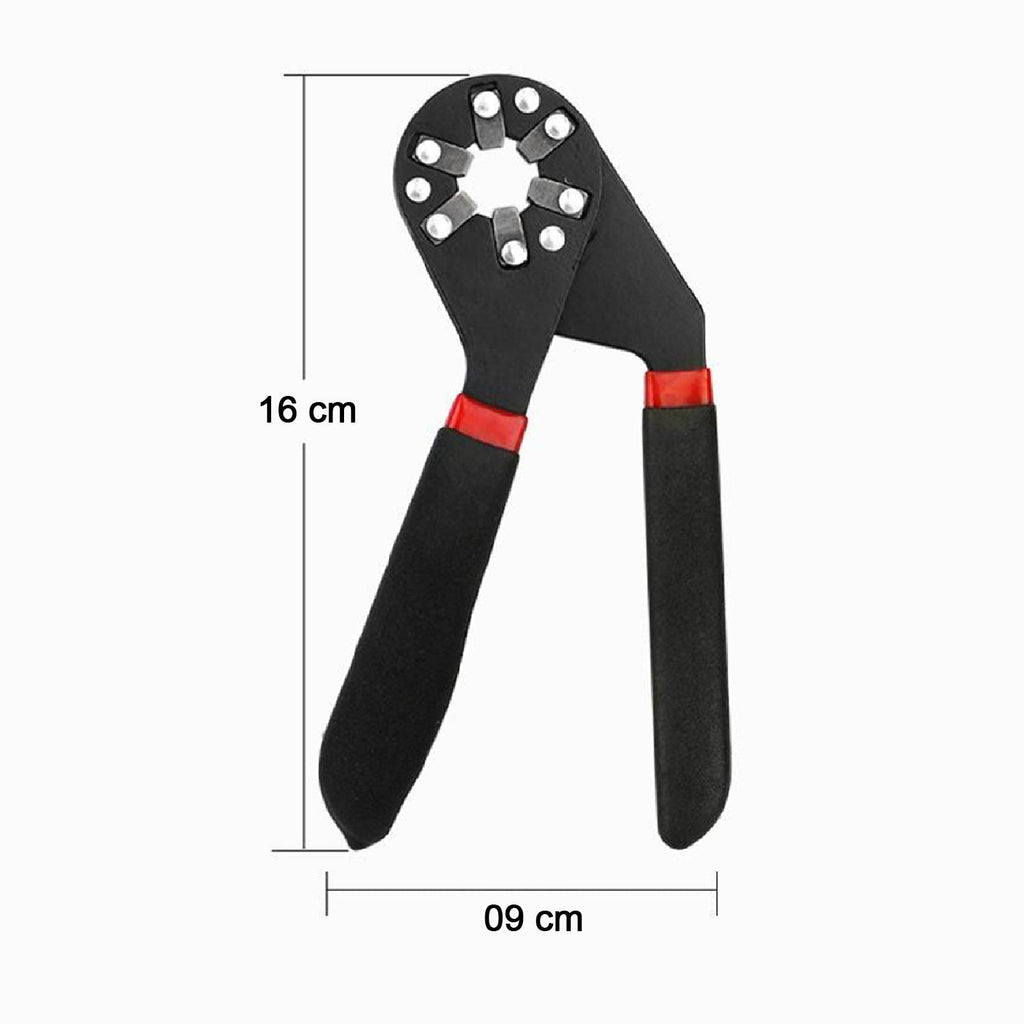 Close-up of the Bionic Wrench's unique jaw design.