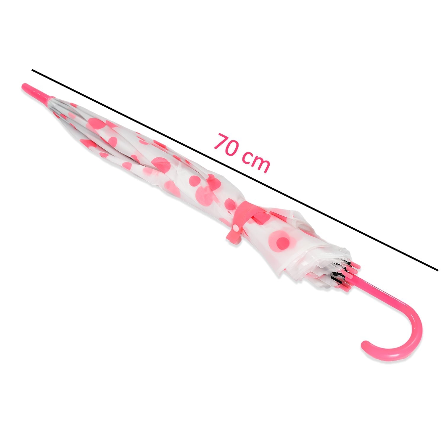 The umbrella's ergonomic handle with PU coating for comfortable grip.