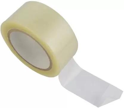 Clear BOPP transparent cello tape, ideal for various office and home uses.