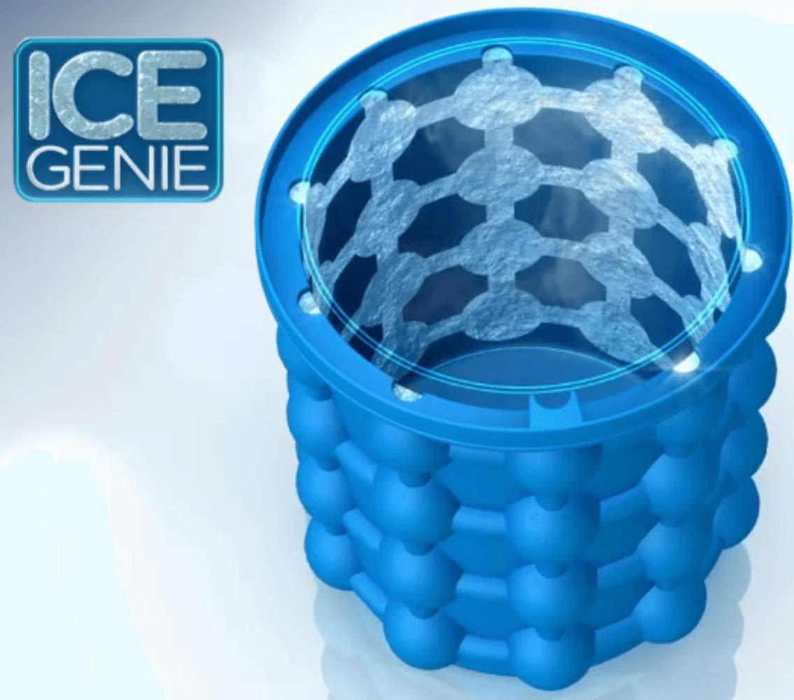 Step-by-step image showing how to easily fill and use the silicone ice cube maker.