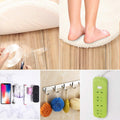Versatile double-sided nano adhesive tape securing items to a wall.