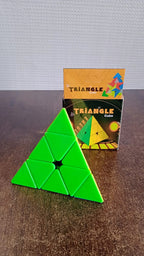 Triangle puzzle cube on desk for brain exercise and play therapy
