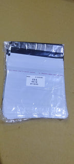 Detailed view of the robust, tamper-proof adhesive seal on a courier bag.