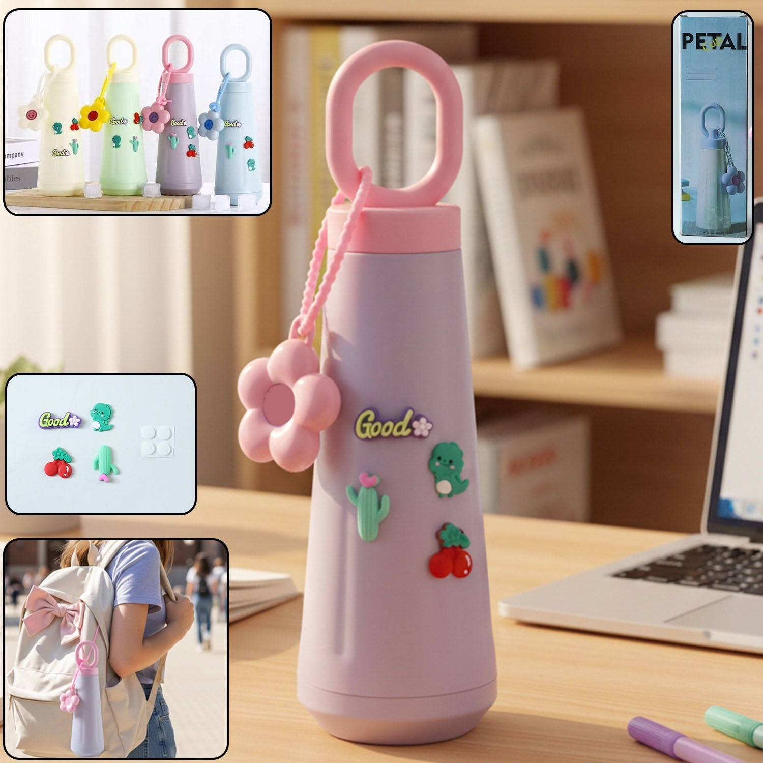 450ML leak-resistant portable water bottle with hanging loop