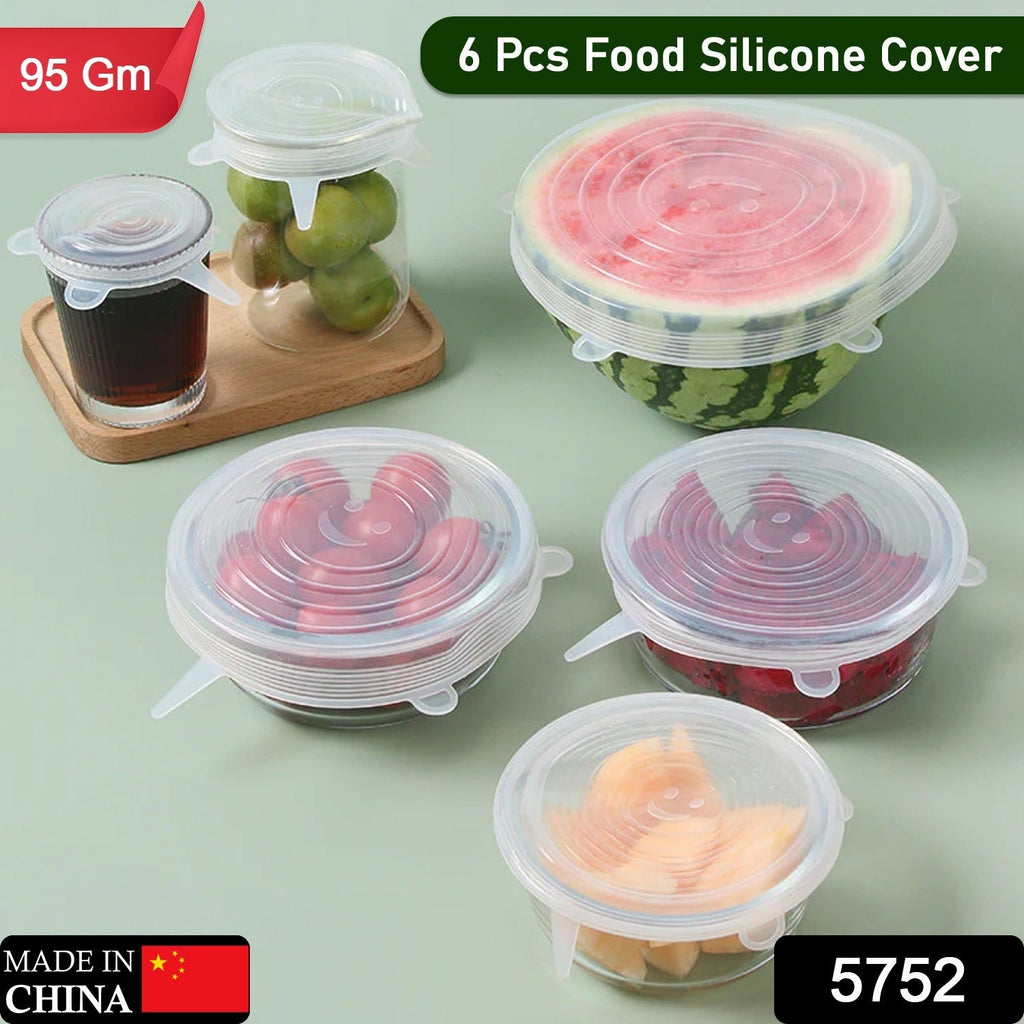 Silicone stretch lid securely covering a bowl of fresh fruit.