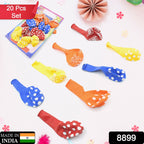 Assorted bright latex Party Balloons in a convenient 20-piece set.