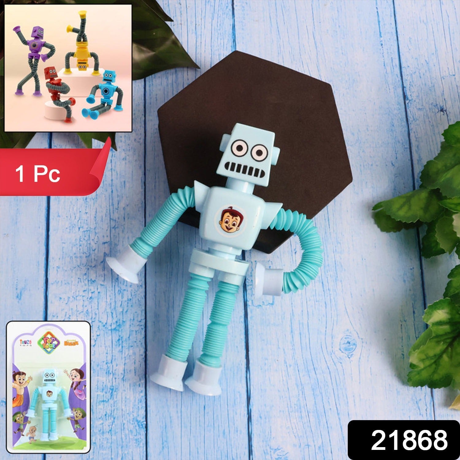Robot design stretchable spring toy for kids' creative play