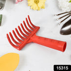 Lightweight 9-tooth plastic cultivator garden hand rake in hand