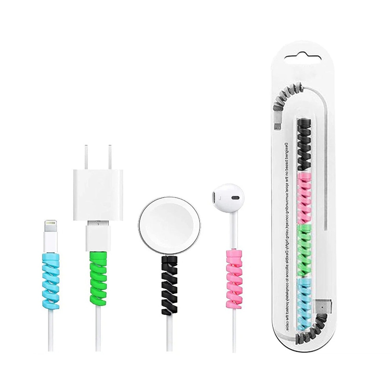 Close-up view highlighting the flexible design of spiral cable protectors.