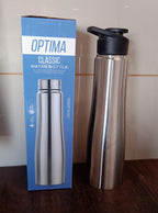 Lifestyle image showing stainless steel water bottle outdoors for hydration