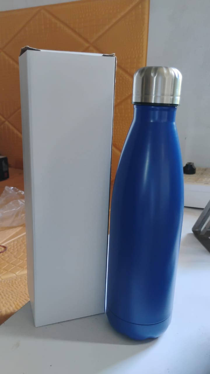 Slim design stainless steel water bottle 400ml easy to carry and clean