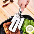 Multifunction stainless steel cooking tongs for serving food