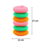 Round nylon cleaning pads demonstrating their flexible and effective scrubbing texture.
