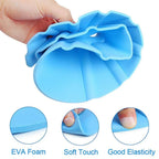Adjustable baby shower cap in use, ensuring a happy, tear-free hair washing experience.