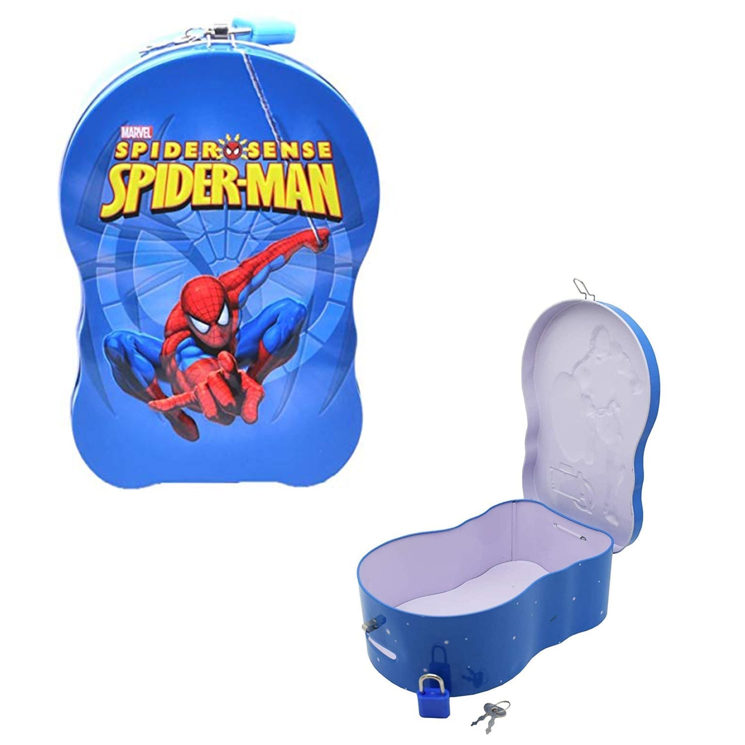 Side angle of the fun saving bank, perfect for young savers.